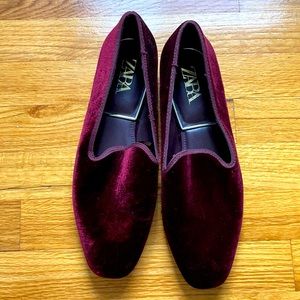 ZARA Maroon Suede Loafers